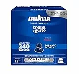 Lavazza, Crema e Gusto Classico, 240 Capsule in Alluminio Compatibili con Macchine Nespresso* Original, Note di Spezie, Cioccolato e Legno, Arabica&Robusta, Intensità 12/13, Tostatura Media, 3 Pack