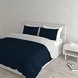 Italian Bed Linen Set Copripiumino Matrimoniale Blu/Grigio 250 x 200 cm