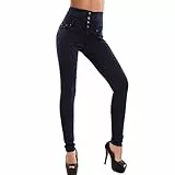 Toocool - Jeans Donna Pantaloni Skinny Vita Alta Sigaretta Colorati Elastici Nuovi M5342 [S,Blu]