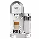 Cecotec Caffettiera semiautomatica Power Instant-CCINO 20 Chic Bianca Series. Per caffè macinato e capsule, 20 barrette, serbatoio latte 0,7 ml, serbatoio acqua 1,7 L, 1470W