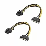 Cable Matters Confezione da 2 cavo alimentazione 8 pin sata (cavo SATA-pcie 8 pin/cavo PCIe a (6+2) 8 pin a SATA) - 18 cm