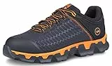 Timberland Pro Powertrain Sport-Puntale di Sicurezza in Lega, Scarpe da Lavoro atletiche Uomo, Nylon Ripstop Nero con Arancione, 43 EU
