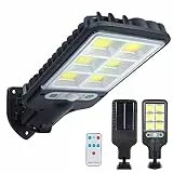 Topspeeder Lampione Solare LED Esterno, LED Lampioni Stradali Ad Energia Solare, Lampioni Solari da Esterno con Telecomando,Faro LED Esterno con Pannello Solare per Garage da Giardino