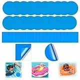 CMJBUHR Toppe Autoadesive per Piscine,40 Pezzi Toppe per Piscine Toppe di Riparazione Autoadesive in PVC Patch di Riparazione Impermeabile Autoadesiva Rotonda Quadrate per Piscina Gonfiabile (Blu)
