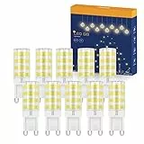 TASMOR Lampadine LED G9, Lampadina G9 LED Luce Fredda 6500K, G9 LED 5W Equivalente 50W Lampada Alogena, 500LM, Non Dimmerabile, Angolo di Visione 360°, 10 Pezzi