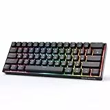 DK61E Tastiera da Gioco Meccanica al 60%, Interruttore Ottico Gateron Tastiera PBT Cablata Retroilluminata RGB Impermeabile Type-C Mini Compact 61 Tasti Completi Programmabili (Interruttore Blu)