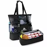 Brace Master Borsa da spiaggia con Staccabile Borsa Frigo Termica, Borsa Mare Rete Donna Grande, Famiglia Tracolla Shopper Tote Bag per Shopping, picnic, piscina, viaggio