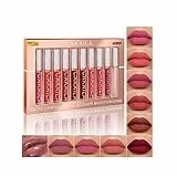 Set di rossetto 10 pezzi, rossetto opaco, set di rossetto impermeabile, rossetto antiaderente tazza, set regalo trucco labbra (01#)