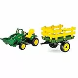 Peg Perego John Deree Ground Loader, Ruspa Elettrica A Batteria Ricaricabile con Benna, dai 3 Anni & Perego Rimorchio A 2 Ruote, John Deere Stake-Side Trailer