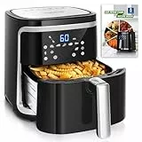 Aigostar Cube 30IBT - Friggitrice ad Aria 5-in-1, 1900W, 7L, Pannello touch a led, 7 Scelte già programmate, Forno, Arrostire, Cestello removibile anti aderente, Mantenimento calore, 20- Ricette
