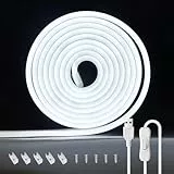 Neon Led, Luce Neon TVLIVE 2M, Neon LED USB, Luce Neon Bianca Fredda, Flessibile Neon Led, IP65 Impermeabile, Striscia Led Neon, Luci Led Neon per per Decorare Camera da Letto Cucina Feste Casa