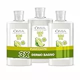 Omia, Bagno Seta Eco Bio al Bergamotto di Calabria, Bagnoschiuma Energizzante, Rende la Pelle Luminosa e Idratata, Dermatologicamente Testato, 3 Flaconi da 400 ml - Esclusiva Amazon