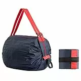 Borse Riutilizzabili per La Spesa, pieghevoli, ecologiche, grandi, con astuccio, lavabili e leggere, Poliestere, Sacchetti della Spesa Pieghevoli Ecologici (blu navy)