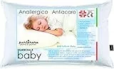 PERLARARA Cuscino Bambini 40 x 60 cm, Cuscino Antiacaro e Anallergico Dispositivo Medico, Cuscino Culla Baby Il Guanciale Lettino in Cotone, Made in Italy