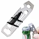 6 in 1 Apriscatole Multi-Strumento Apriscatole Multifunzione in Acciaio Inox Chiave, Chiave Esagonale Pocket Gadget Utility EDC Tool Kit, Multiattrezzo Tascabile, mini Multitool