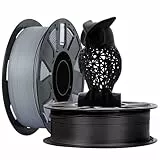 Ufficiale Creality PLA Filamento 1,75 mm per Stampante 3D, Bobina di Cartone da 2 kg (4,4 libbre), Dimensionale +/- 0,02 mm, Adatta alla Maggior Parte delle Stampanti 3D FDM(Nero e Grigio)