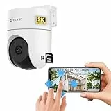 EZVIZ Telecamera motorizzata da esterno, 2K H8c, Wi-Fi 2,4 GHz, con obiettivo motorizzato Protezione intelligente a 360 gradi SENSORE PIR, VISIONE NOTTURNA + micro sd 128 Gb
