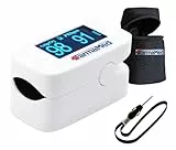 FARMAMED 3 in 1 Saturimetro da dito, Ossimetro, Pulsossimetro professionale per Saturazione Ossigeno, Frequenza Cardiaca e Indice Perfusione, Display OLED XXL ruotabile, Custodia in dotazione, Bianco