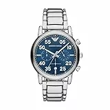 Emporio Armani Orologio Uomo, movimento cronografo, cassa in acciaio inossidabile 43 mm con bracciale in acciaio inossidabile, AR11132