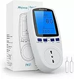 Misuratore Consumo Elettrico, Maxcio Misuratore Corrente con Schermo LCD, Spina Italiana 16A, Retroilluminazione, Misuratore di Potenza con Protezione da Sovraccarico, Massima 3680W - 1 Pezzo