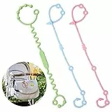 Vicloon 3 Pezzi Cinghie di Sicurezza per Giocattoli, Catena Ciuccio per Cup Catcher, Cinghie Regolabili in Silicone senza BPA, per Cintura di Sicurezza per Passeggino, Seggiolone, Culle