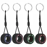 Olakin 4 PCS Portachiavi per Pneumatici Piccoli, Portachiavi in Gomma Morbida per Gli Amanti delle Auto da Uomo, Accessori per La Decorazione Dell'Auto(Rosa, Blu, Rosso, Verde)
