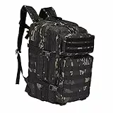UBORSE Zaino Tattico Militare con Sistema Molle 40L Grande Capacità, Zaino da Hiking in Tela Oxford Multifunzionale per Caccia Escursionismo Viaggio Campeggio Trekking Alpinismo, Camuffare