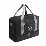 FANDARE Borsa da Viaggio per Uomo/Donna Borsone Palestra per Viaggi Impemeabile Multi-compartimenti Sacchetto di Toeletta per Viaggi, Palestra, Shopping Nero