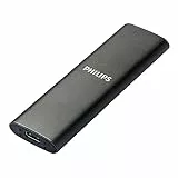Philips SSD portatile esterno 1 TB - Ultra sottile, SATA Ultra Speed USB-C - USB, lettura fino a 540 MB/s, scrittura fino a 520 MB/s, alluminio