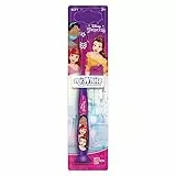 Mr.White Princess Kids - Spazzolino manuale con ventosa e tappo da viaggio, setole morbide, adatto per bambini di 3 anni