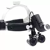 Lenti di ingrandimento da testa, con fascia in pelle e luce LED, DY-106, ingrandimento 3,5x, 420 mm, DY-106 colore: nero