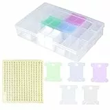 Pinsheng Scatola Porta Filo per Ricamo con 24 Griglie, Scatola per Filo da Cucito, Bobina Per Ricamo Contenente 150 Bobine di Plastica Bianca Durevole per Artigianato Cucito Bricolage