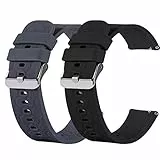 Ruentech Compatibile con ID205L (Lifebee ID205L) ID205/ID205S/ID205U/ID215G/205/205L/205S/205U/SW021/Umidigi Uwatch 3/Umidigi Uwatch 3 GPS Cinturino di ricambio in silicone (nero+grigio)