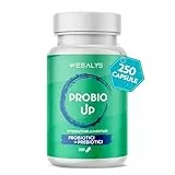 Fermenti Lattici Probiotici - 250 Capsule - PROBIO UP, Concentrato di 20 Ceppi Batterici per Adulti, per Intestino, Lactobacilli, Bifidobatteri, Enzimi digestivi, Inulina, FOS, 20 Miliardi
