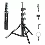 TARION Supporto per lampada 130 cm - Treppiede per lampada in metallo Treppiede da tavolo Treppiede da pavimento per studio fotografico all'aperto Anello luminoso Flash Light