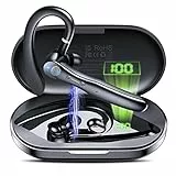 Csasan Auricolari Bluetooth Singolo, Cuffie Bluetooth 5.3 Con Mic HD, Auricolare Mani Libere con Custodia di Ricarica, Display a LED, CVC 8.0, Cuffie Senza Fili 100 Ore di per Guida/Business/Ufficio
