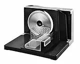 KALORIK TKG AS 1004 SR PL - Taglierina elettrica pieghevole, regolabile da 0 a 15 mm, per verdure, pane e salumi, 100 W, colore: Nero/Argento