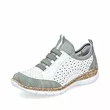 Rieker Donna Scarpe Stringate N4277, Signora Scarpe Sportive Allacciate,Sneaker,Sportivo,Scarpe Casual,Bianco (Weiss Kombi / 90),42 EU / 8 UK