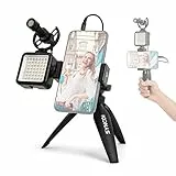SYNCO Vlogger Kit2 Riprese Video Smartphone con Microfono Esterno Treppiede da Tavolo e Faretto LED per Registrazione Mobile, Trasmissione, Streaming, Vlogging e Youtube, Kit-Smartphone-Vlog-Video-Rig