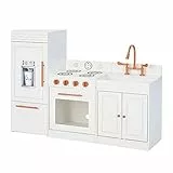 Set cucina grande giocattolo in legno oro rosa bambini Teamson Kids TD-12863R