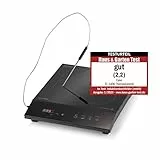 CASO TC2400 Thermo Control Piano cottura a induzione singolo con termometro per arrosti e cottura precisi, perfetto per SousVide, intervallo di temperatura 60-240°C, timer, 2400 Watt