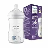 Philips Avent Biberon Natural Response - Biberon da 260 ml, senza BPA, per neonati da 1 mese in su, con motivo di koala (modello SCY903/67)