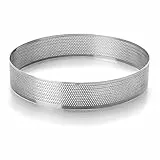 LACOR - 68568 - Stampo per riposteria, cerchio rotondo microperforato, ideale per torte e dolci in acciaio inox 18/10, diametro 28 cm, altezza 3,5 cm