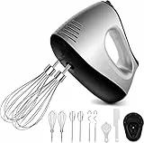 Sbattitore Elettrico 500W frullatore 5 velocità frusta elettrica e Turbo Boost Elettrico Frullino con 9 Accessori Gancio per Impasto Fruste in Acciaio Inox per Cuocere Torte da Cucina, pasta, Batters