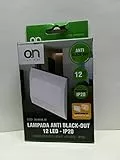 O.N Lampada a LED anti black-out, faretto 2W 160 lumen, luce fredda 6500K, lampada da incasso, installazione su supporto 503, luce d'emergenza 12 LED, IP20