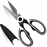 Forbici da Cucina Multiuso Professionale,Acciaio Inox affilate Forbice da Cucina con Protezione coprilama e Apribottiglia, Forbice per pollo Carne pollame Verdure,ossa,erbe,noci,tacchino e Pizza