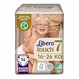 Libero, Pannolini Touch Open per Bambini, 96 Pannolini Taglia 7 per Bambini da 16-26 Kg, 3 Confezioni da 32 Pannolini Monouso