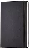 Amazon Basics Taccuino classico con pagine bianche, Misura Grande, Nero, 13.5 x 21 cm