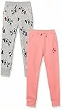 Amazon Essentials Disney | Marvel | Star Wars | Princess Pantaloni Sportivi Jogger in Pile Bambine e Ragazze, Pacco da 2, Icone Minnie, 11-12 Anni