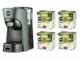 Lavazza, A Modo Mio Macchina per Caffè Tiny Eco Verde con 64 Capsule ¡Tierra! for Planet Incluse, Macchina per Espresso in Plastica Riciclata, 1450 W, 220-240 V, 50/60 Hz, 0.6 Litri